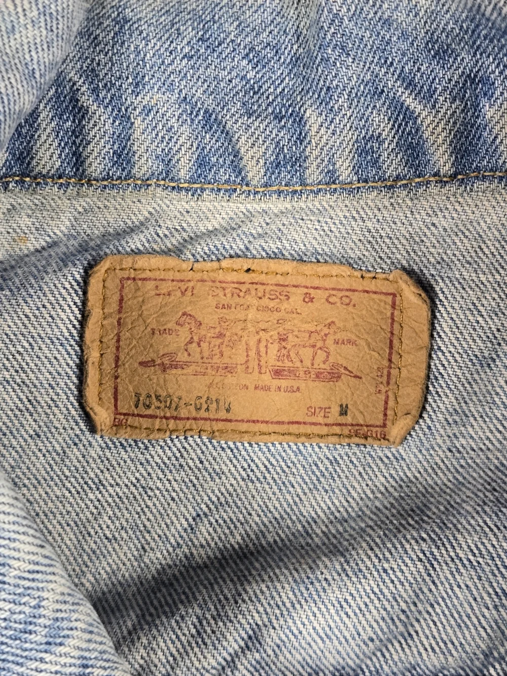 Vintage Levi's 70507 Made in USA Denim Trucker Vest Size Medium Excell Condition - Picture 9 of 12